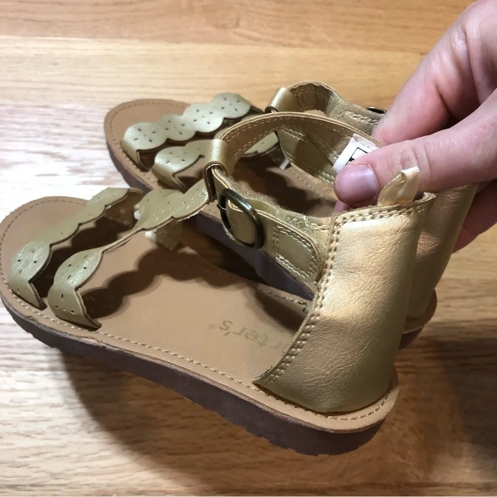 Carter’s Gold Gladiator Sandals Sz 13 Kids Girls Open Toe Shoe
